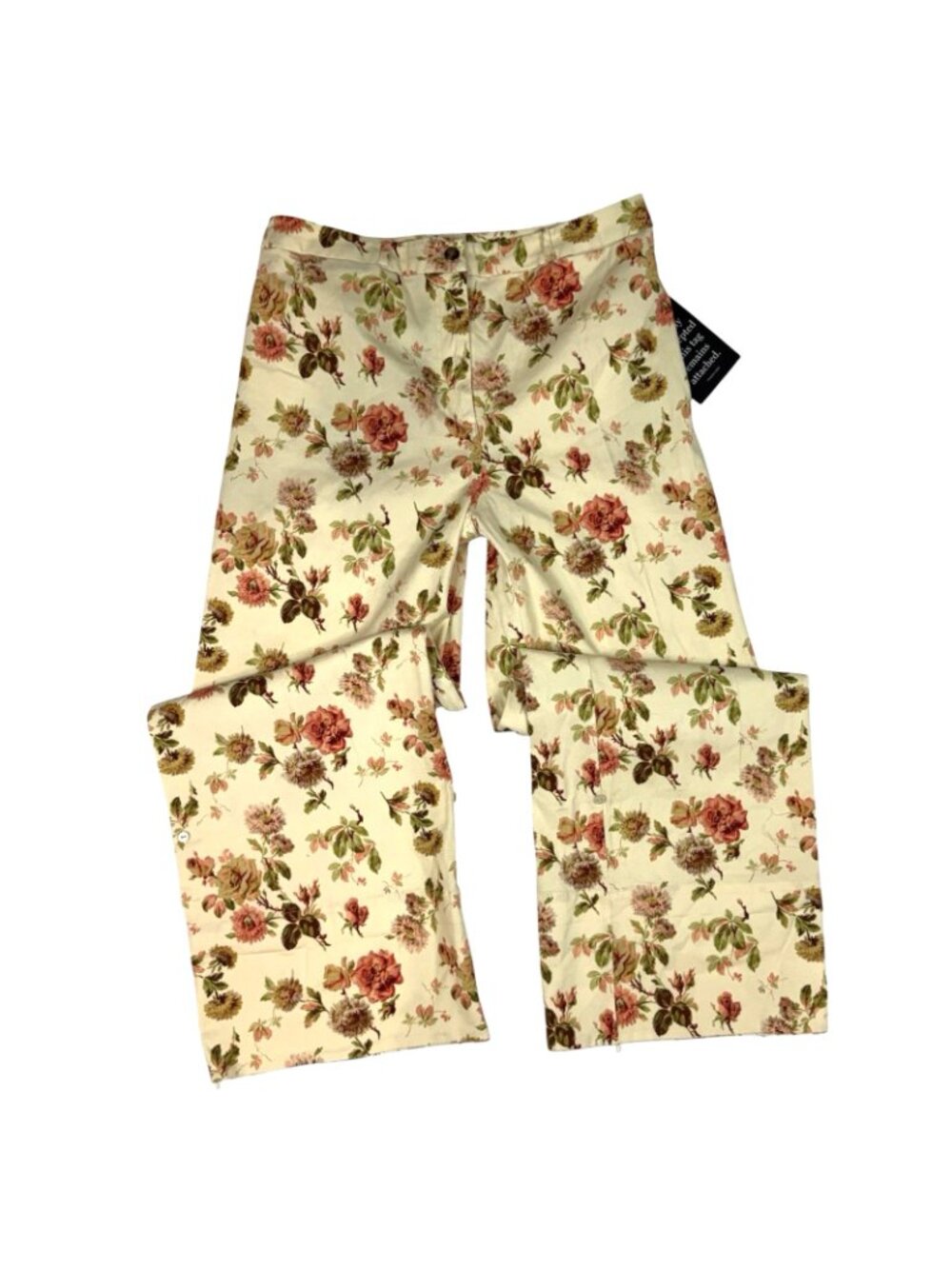 Tuckernuck Florence Pants Size 14 Romantic Floral Bouquet Convertible Cuffed Hem - Picture 3 of 11